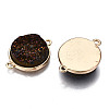 Natural Druzy Agate Links Connectors G-T131-86D-3