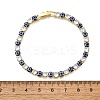 Brass Enamel Link & Charm Bracelets BJEW-Z094-02G-03B-5