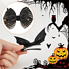 8Pcs 4 Style Halloween Theme Bat & Bowknot Imitation Leather Alligator Hair Clips & Hair Barrettes PHAR-WR0001-01-3