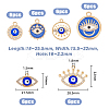 36Pcs 6 Style Rack Plating Alloy Enamel Pendants FIND-HY0001-67-2