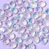 50Pcs Teardrop Electroplated Transparent Glass Charms PW-WGCC72C-10-1