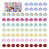 128Pcs 8 Colors Transparent Spray Painted Glass Beads GLAA-TA0001-26-1
