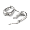 Non-Tarnish 304 Stainless Steel Oval Hoop Earrings for Women EJEW-P234-09P-2