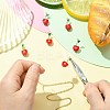 6Pcs 2 Colors Cherry Brass Enamel Pendants KK-CJ0003-18-5
