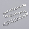 Brass Textured Paperclip Chain Necklace Making MAK-S072-03A-S-2