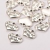 Wedding Theme Antique Silver Tone Tibetan Style Heart with Aunt of Bride Rhinestone Charms TIBEP-N005-09A-2