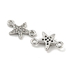 Brass Micro Pave Clear Cubic Zirconia Connector Charms KK-Q820-42P-2