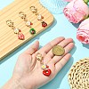 4Pcs 4 Styles Alloy Enamel Keychains KEYC-CJ00011-4