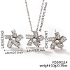 Chic Geometric Brass Rhinestones Stud Earrings & Necklaces for Woemn RP4250-4-1