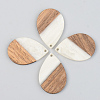 Opaque Resin & Walnut Wood Pendants RESI-S389-037A-C04-1
