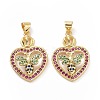 Brass Cubic Zirconia Pendants ZIRC-I062-20G-1