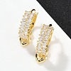 Heart Brass Micro Pave Clear Cubic Zirconia Hoop Earrings EJEW-S275-04G-2