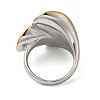 Ion Plating(IP) 304 Stainless Steel Leaf Finger Rings RJEW-Z054-09B-P-3