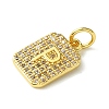 Rack Plating Brass Micro Pave Clear Cubic Zirconia Charms KK-G501-01P-G-2