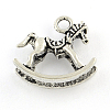 Tibetan Style Rocking Horse Alloy Pendants TIBEP-Q050-20AS-RS-1