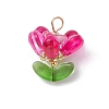 Glass Flowers Pendants PALLOY-MZ00630-3
