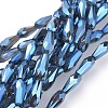 Electroplate Transparent Glass Beads Strands EGLA-L015-FR-A03-1