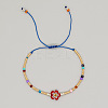 Flower Glass Seed Bead & Glass Beads Braided Bead Bracelets NS0067-1-1