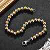 304 Stainless Steel Round Beads Bracelets BJEW-Q038-06GP-1