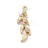 Brass Pave Clear Cubic Zirconia Pendants KK-Z061-15G-02-1