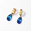 Cubic Zirconia Teardrop Dangle Hoop Earrings HL3316-1-2