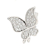 Rack Plating Brass Micro Pave Clear Cubic Zirconia Twister Clasps KK-B093-28P-1