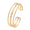 304 Stainless Steel Hollow Oval Cuff Bangles BJEW-F457-18G-3