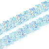 Baking Paint Electroplate Transparent Glass Beads Strands EGLA-N020-04F-1