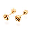 304 Stainless Steel Flower Stud Earrings EJEW-K268-48G-1