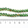 Half Plated Electroplate Transparent Glass Beads Strands EGLA-E060-02A-HP02-4