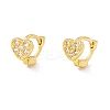 Clear Cubic Zirconia Heart Hinged Hoop Earrings EJEW-I266-07G-1