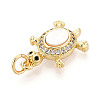 Brass Micro Pave Clear Cubic Zirconia Pendants KK-N268-14G-2