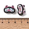 Embossed Opaque Acrylic Beads OACR-Z039-08-3