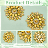 2Pcs Alloy with Rhinestone Handicraft Beading Appliques AJEW-FG0004-29E-4