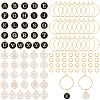 DIY Initial Letter A~Z Alphabet Brass Enamel Wine Glass Charm Rings Making Kit DIY-SC0024-58-1