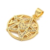 Rack Plating Brass Micro Pave Cubic Zirconia Pendants KK-B091-50A-G-2