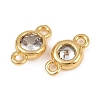 Brass Pave Clear Cubic Zirconia Connector Charms KK-H078-08G-2