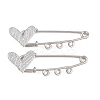 Crisscross Heart 304 Stainless Steel Safety Pins Brooch Findings SA-CBA098D-15E-P03-1