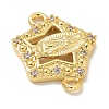 Rack Plating Brass Micro Pave Clear Cubic Zirconia Star with Virgin Mary Connector Charms KK-L224-096G-2