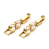 Rack Plating Brass Clear Cubic Zirconia Watch Band Clasps KK-E034-22G-1
