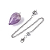 Natural Amethyst Dowsing Pendulum Pendants AJEW-N005-02D-2