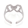 Adjustable 304 Stainless Steel Cuff Rings for Women RJEW-N052-13P-3