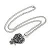 201 Stainless Steel Black Enamel Double Raven Pendant Necklaces LS-NJEW-H065-09P-2