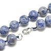 Natural Blue Spot Jasper Beaded Necklaces NJEW-S405-03-2