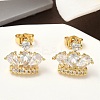 Brass Micro Pave Cubic Zirconia Stud Earrings EJEW-D323-05G-1