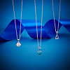 Anti-Tarnish 3Pcs 3 Styles Rhodium Plated 925 Sterling Silver Pendant Cabochon Settings with Prongs Mounting STER-PH0001-38-5
