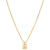 1Pc Stainless Steel Letter Rectangle Pendant Necklaces NJEW-LP0001-34X-G-1