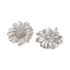 Flower Alloy Stud Earrings for Women EJEW-A112-08P-3