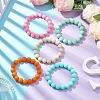 5Pcs 5 Colors 12mm Round Food Grade Eco-Friendly Silicone Beaded Stretch Bracelets for Women Men BJEW-JB10456-2
