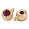 Brass Micro Pave Cubic Zirconia Charms KK-Z089-11KCG-01-2